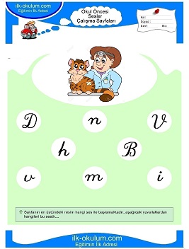 Çocuklar İçin V Sesi Çalışma Sayfaları 